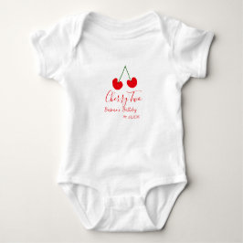 Body Para Bebê Cherry two 2nd birthday red cherry kids simple