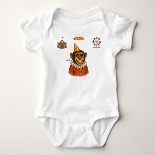 Body Para Bebê Chester o palhaço chimpanzé (Frente)