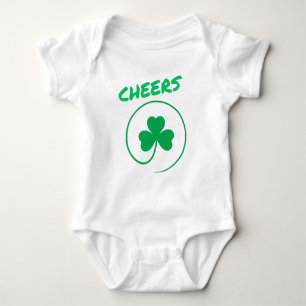 Body Para Bebê Chever Shamrock Dia de São Patrício Verde irland