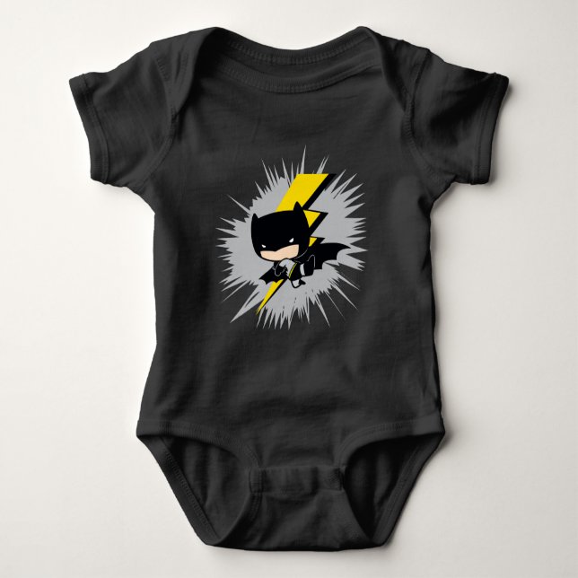 Body Para Bebê Chibi Batman Lightning Kick (Frente)