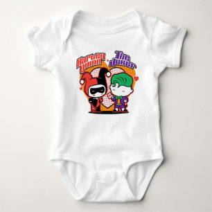 Body Para Bebê Chibi Harley Quinn & Chibi Joker Hearts