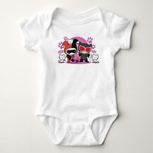 Body Para Bebê Chibi Harley Quinn e Chibi - Mulher Gato