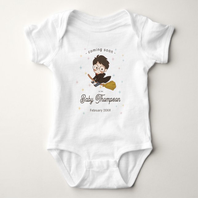 Body Para Bebê Chibi Harry Potter Wizard Baby Shower (Frente)