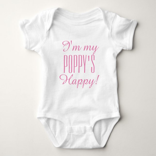 BODY PARA BEBÊ CHIC BABY_ "POPPY'S FELIZ" BODYSUIT_PINK (Frente)