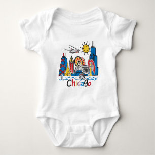 Body Para Bebê Chicago Kids Skyline