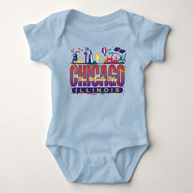 Body Para Bebê Chicago The Windy City (Frente)