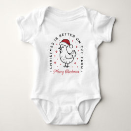Body Para Bebê Chicken Merry Christmas funny farm animal cute