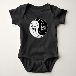 Body Para Bebê Chifres de Diabo Heavy Metal Yin Yang