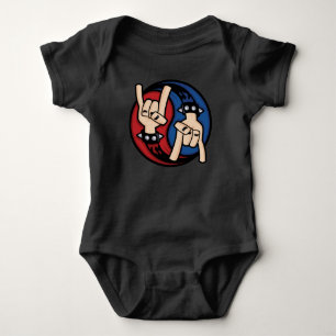 Body Para Bebê Chifres de Diabo Rock and Roll Yin Yang