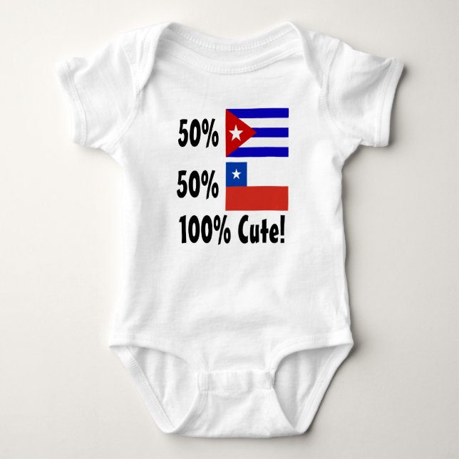 Body Para Bebê Chileno 100% do cubano 50% de 50% bonito (Frente)