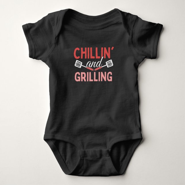 Body Para Bebê Chilling And Grilling - Grill BBQ (Frente)