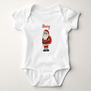 Body Para Bebê Chinelos de Natal do Papai Noel Personalizado