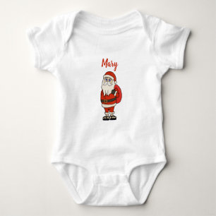 Body Para Bebê Chinelos de Natal do Papai Noel Personalizado