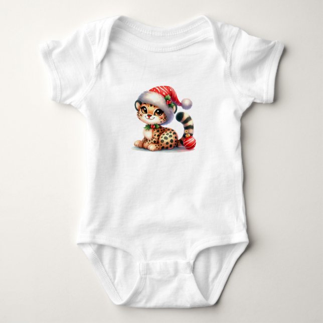 Body Para Bebê Chita de Natal (Frente)