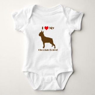 Body Para Bebê Chocolate Boston Terrier - Creeper infantil