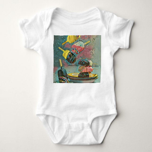 Body Para Bebê Chocolate popsicle sprinkles (Frente)