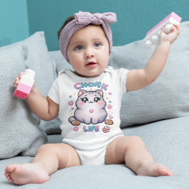Body Para Bebê CHONK LIFE CAT - Kawaii Style Cat Design