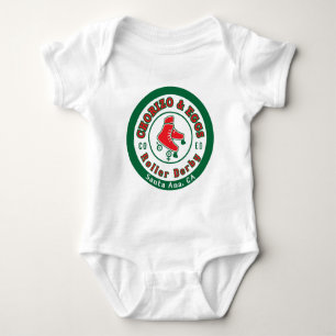 Body Para Bebê Chouriço & rolo Derby do CoEd dos ovos no branco