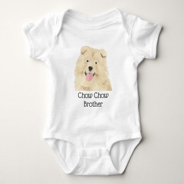 Body Para Bebê Chow Chow Cachorro Personalizado (Frente)