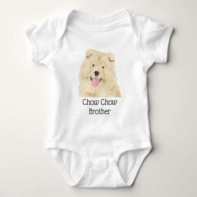 Body Para Bebê Chow Chow Dog Personalizado (Frente)