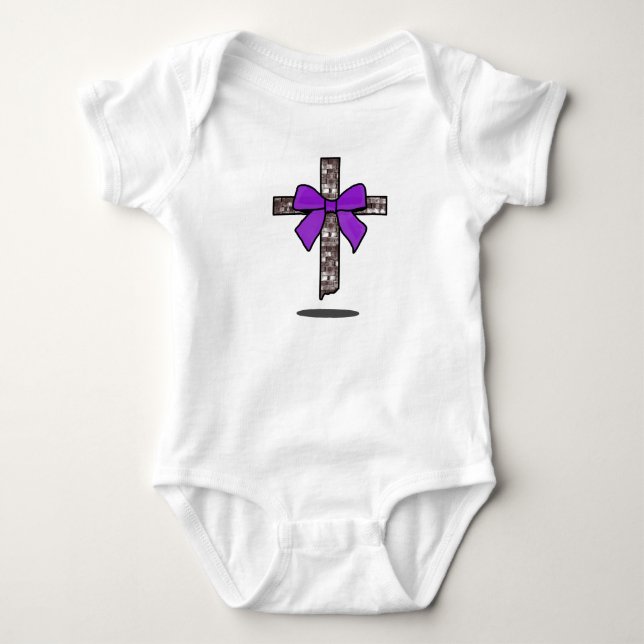 Body Para Bebê Christian Inspired Floating Cross (Frente)