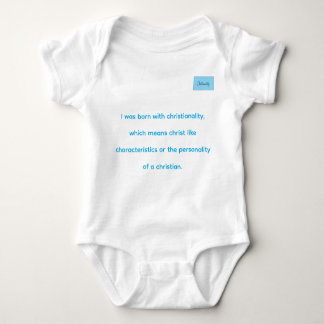 Body Para Bebê Christianality defined in blue on white onsie 