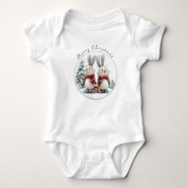 Body Para Bebê Christmas Bunny and gift, personalized