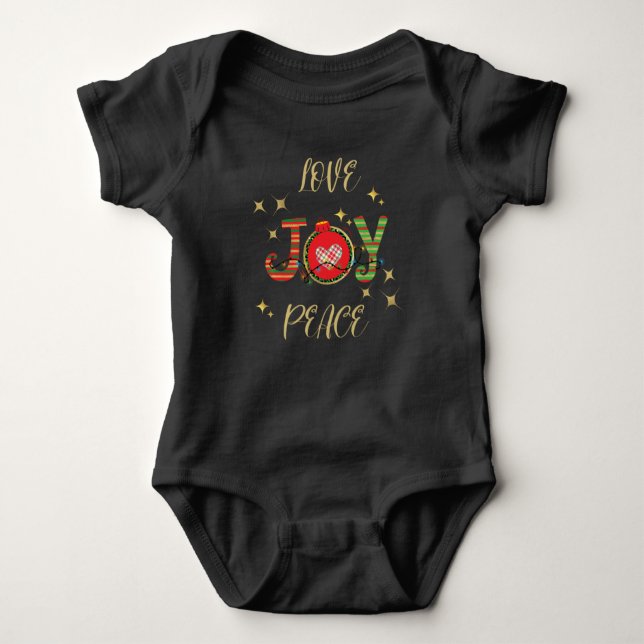 BODY PARA BEBÊ CHRISTMAS DESIGN ADORA JOVEM PAZ COM NATAL (Frente)