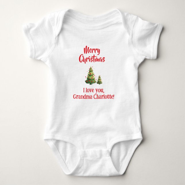 Body Para Bebê Christmas Gift From Baby To Grandma, Custom (Frente)