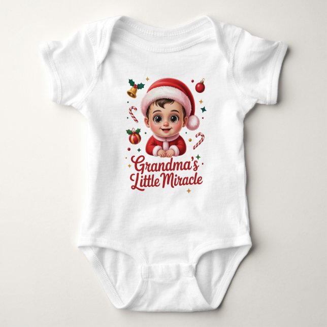 Body Para Bebê Christmas Gifts for Grandkids – Grandma’s Miracle (Frente)