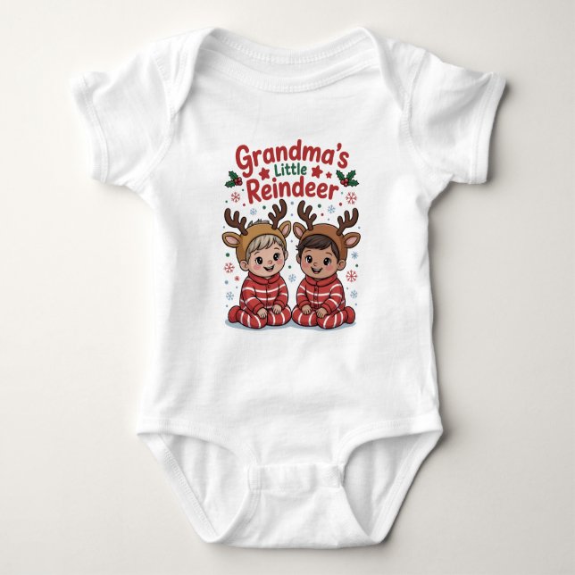 Body Para Bebê Christmas Gifts for Grandkids Reindeer Shirt (Frente)