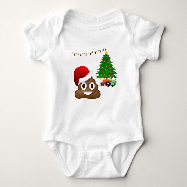 Body Para Bebê christmas poo emoji (Frente)