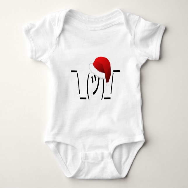 Body Para Bebê christmas shrug emoji (Frente)