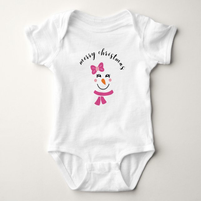 Body Para Bebê Christmas Snowman baby bodysuit (Frente)