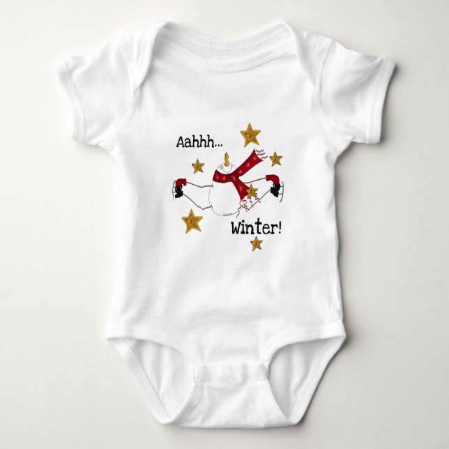 Body Para Bebê Christmas Winter Snowman (Frente)