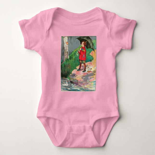Body Para Bebê Chuva, Chuva, Vá Embora - Rima Infantil da Mamãe G (Frente)