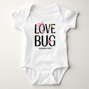 Body Para Bebê Chuva de Amor Bebê Menina Joaninha Rosa