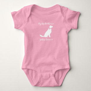Body Para Bebê Chuva de Bebê Cachorro Retriever Golden Rosa