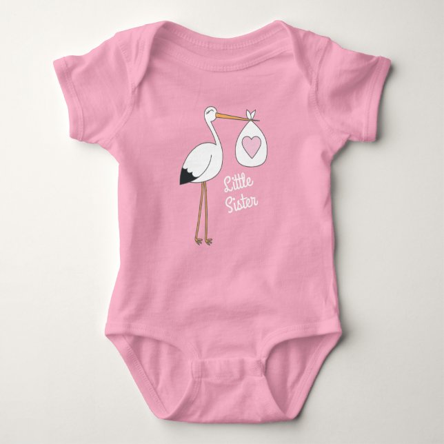 Body Para Bebê Chuva de Bebê Cegonha Rosa Menina (Frente)