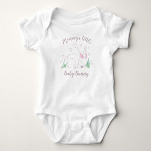 Body Para Bebê Chuva de Bebê Coelho Rosa Aquarela Florestal