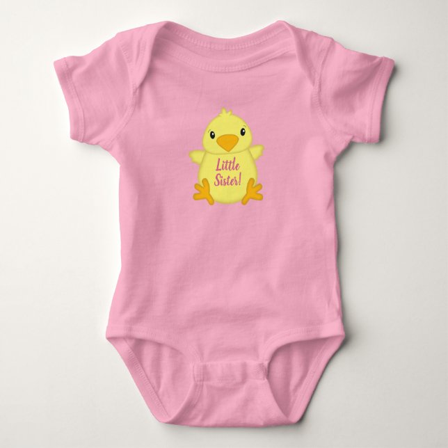 Body Para Bebê Chuva de Bebê Franguinho Rosa (Frente)