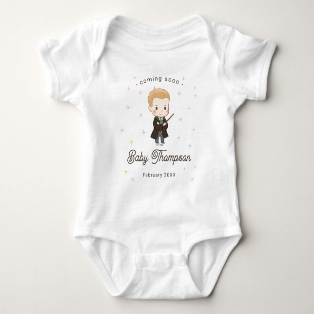 Body Para Bebê Chuva de Bebê Harry Potter Chibi Draco Malfoy Mago (Frente)