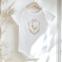 Chuva de Bebê menina Crest do Ganso com laço rosa