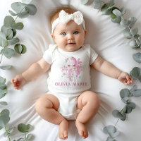 Chuva de Bebê Menina Polvo Fofo Rosa Aquarela