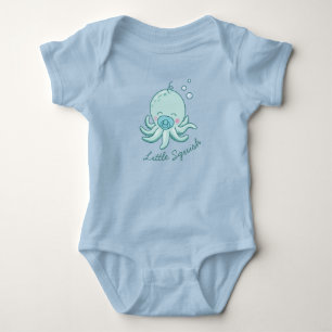 Body Para Bebê Chuva de Bebê Polvo Fofo Kawaii Menino Azul