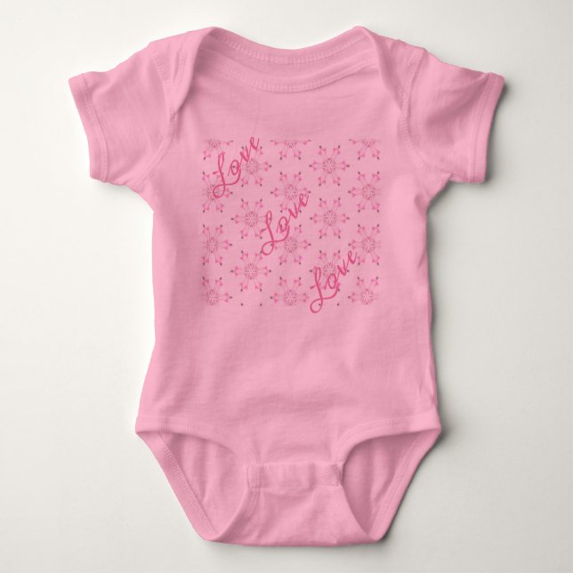 Body Para Bebê Chuva de Bebê Rosa Linda Bebê Menina FlorPattern (Frente)