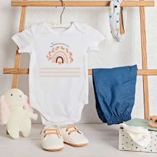 Body Para Bebê Chuva de Cores Neutra Nome Personalizado Chá de Be