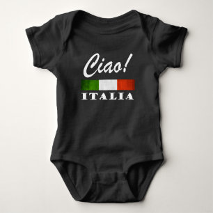 Body Para Bebê Ciao! Bandeira vermelha branca verde de Italia
