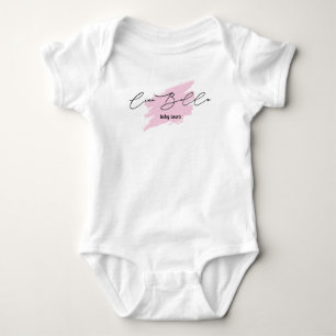 Body Para Bebê Ciao Bella Pincel Italiano Traço Bebê Nome T-Shirt