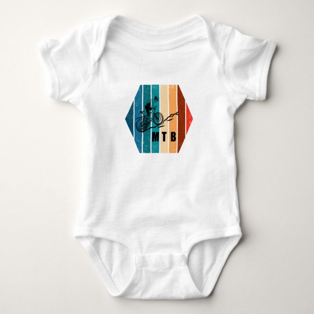 Body Para Bebê Ciclismo de Montanha Vintage Downhill MTB (Frente)